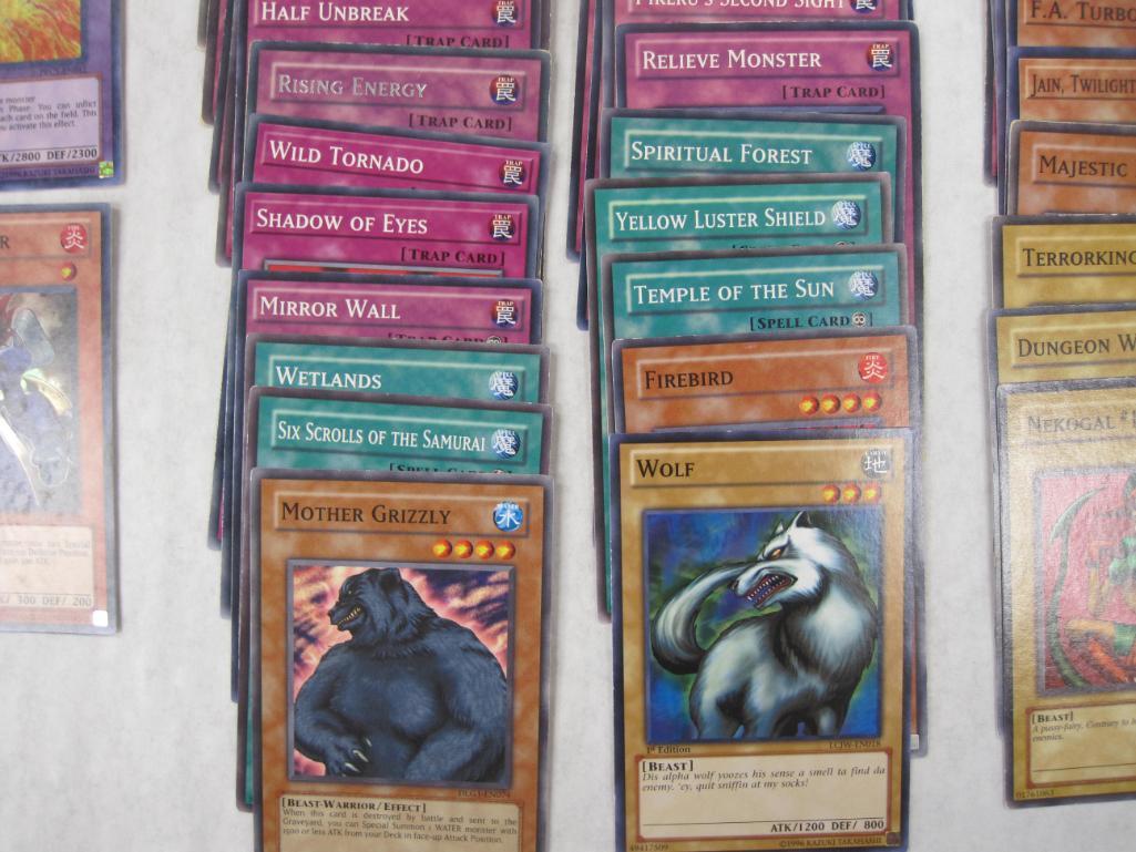 Assorted Yu-Gi-Oh Trading Cards including 1st edition foil Kagemucha Knight, foil Thestalos The