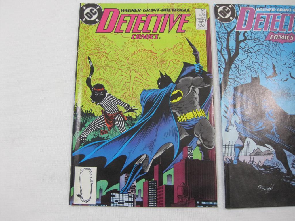 Four DC Comics, Detective Comics Issue No.590 - No. 593 (Sept-Dec 1988), 8 oz