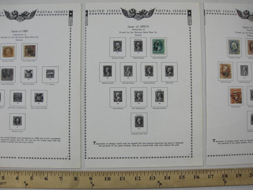 United States Postal Stamps includes Issue of 1869 Grilled Franklin 1 Cent, 1870-71 Washington 3