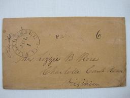 Stampless Cover Tallahassee FL to Charlotte Court House VA, July 1, Black PAID 6