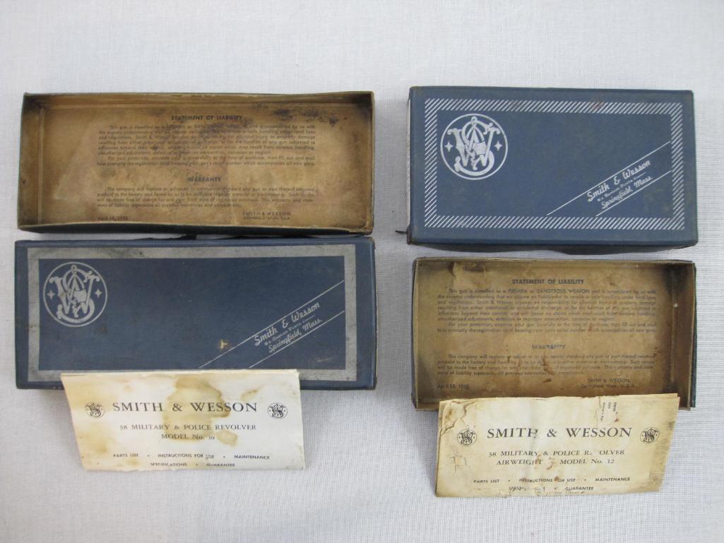 Two Vintage Smith & Wesson Boxes for 38 Military & Police Revolver Airweight Model No. 12 and 38