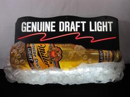 Miller Genuine Draft Light Bar Light Sign, approx 20 X 30 inches, See Pictures for Details