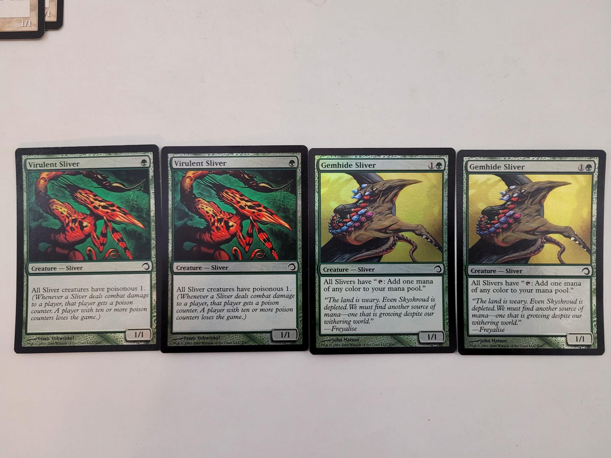 Magic the Gathering Cards from Slivers Deck including Sliver Overlord, 2 foil Sliver Legion