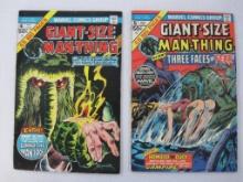 Two Man-Thing Giant-Sized Comic Books, Issues No. 4 and 5, May, Aug 1975, Marvel Comics Group, 6 oz