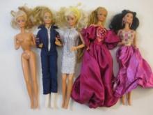 Five Assorted Dolls including Barbie and more, see pictures, 1 lb 10 oz
