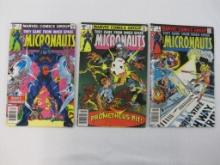 Three The Micronauts Comics, Issues No. 4-6, Apr-June 1979, Marvel Comics Group, 5 oz