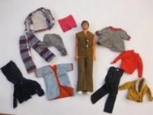 Vintage Ken Doll and Assorted Clothes, 11 oz