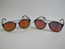 Two Pair of Icon Eyewear Spader Sun Glasses, Tortoise and Black Frame, Lava Red Lens, 3 oz