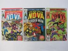 The Man Called Nova, Three Comic Books, Issues No. 10, 12, 15, June, Aug, Nov, 1977, Marvel Comics
