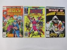 Three Marvel Comics, What If? Issues No. 2, Apr 1977, No. 38, Apr 1983, What If?? No. 1, July 1989,
