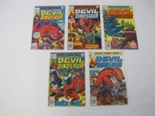 Five Devil Dinosaur Comic Books Issues No. 1-5, Apr-Aug 1978, Marvel Comics Group, 9 oz