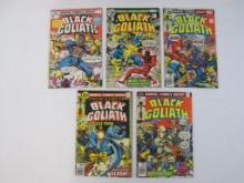 Five Black Goliath Comic Books Issues No. 1-5, Feb-Nov 1976, Marvel Comics Group, 9 oz