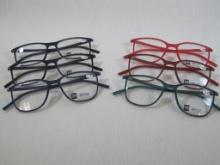 Six Pair of MSD Eyewear Reader Glasses, 1.00 Magnification, Assorted Color Frames, 5 oz