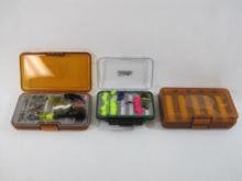 Two Umpqua and One Cabela's Fly Fishing Cases with Fly Fishing Flies as Pictured, This item is
