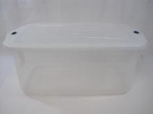 Rubbermaid Clear Plastic Storage Bin with Clear Lid