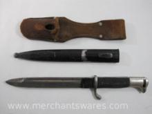 Original Eickhorn Soungen Dress Bayonet with Metal Sheath and Leather Belt Holder, See Photos for