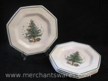 Set of Four Nikko Christmastime Dinner Plates, made in Japan, 7 lbs