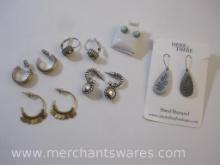 Lot of Pieced Earrings, Silver and Gold Tone