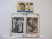 Three Vintage Baseball Cards including Ted Williams Card Company Babe Ruth, Bob Skinner Topps and