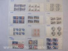 Twelve Blocks of US Postage Stamps including 8c Peace Corps (1447), 11c Freedom of the Press (1593),