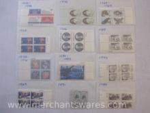 Twelve Blocks of Four US Postage Stamps including 8c The Boston Tea Party (1480-1483), 10c