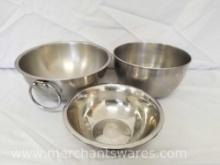 Three Stainless Steel Mixing Bowls