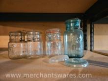 Four Wire Bail Vintage Glass Jars, Ball and Atlas