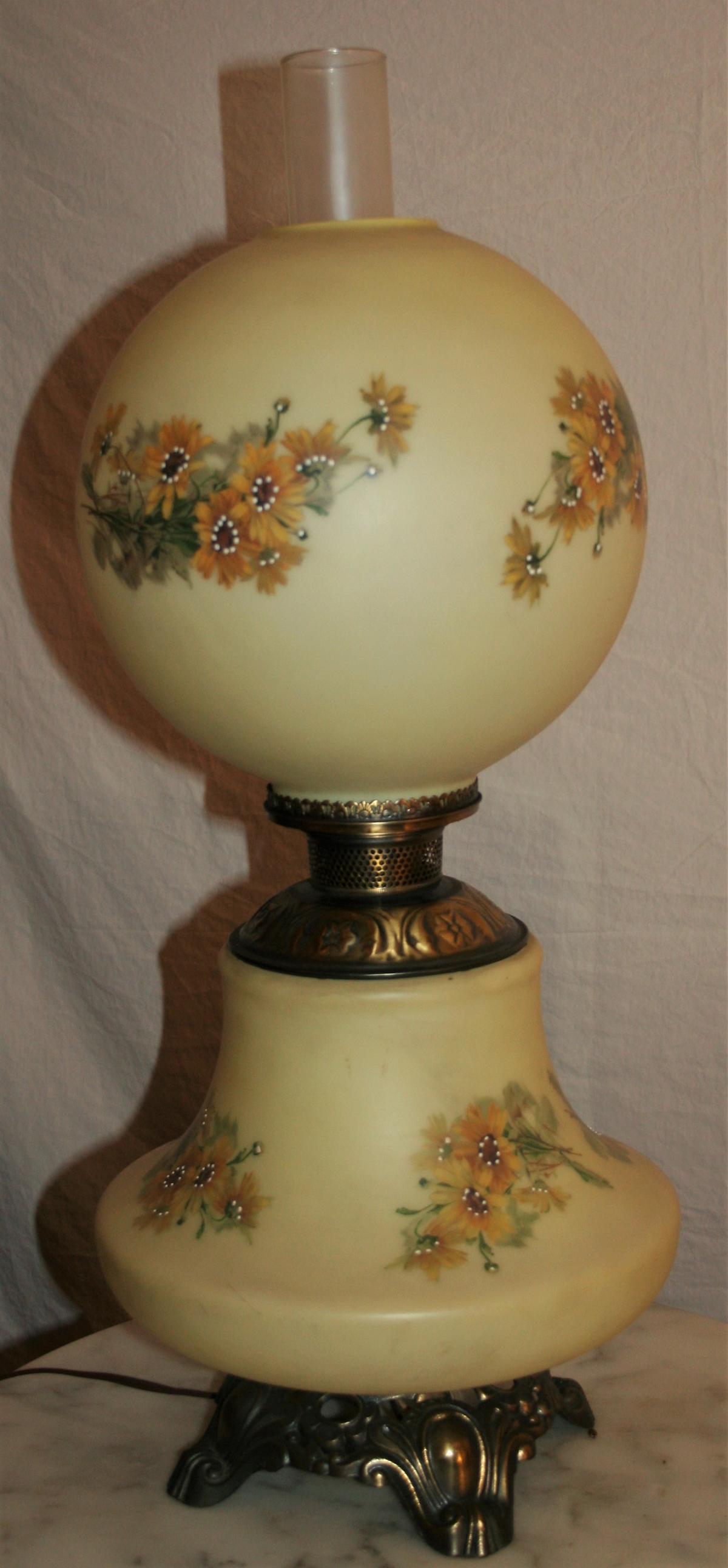 Gas Converted Antique Globe Lamp