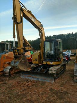 2004 CAT 308C CR HYDRAULIC EXCAVATOR, S#KCX00620, CAB, AIR, 90" PUSH BLADE, 24" CAT TOOTH BUCKET,