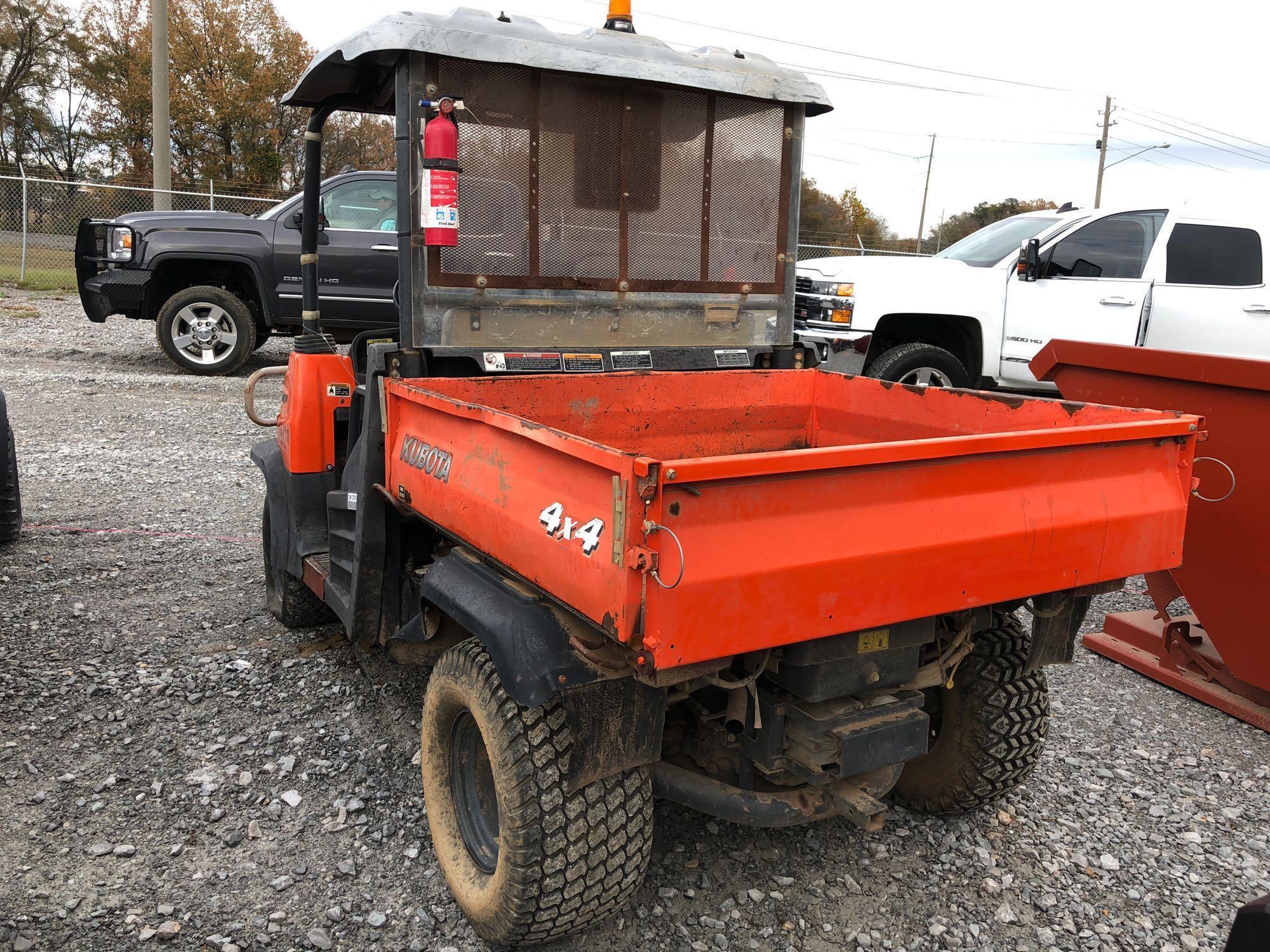 KUBOTA RTV900, 4571 HOURS, S/N 76495, OROPS, DUMP BED, 4WD, HYDRO TRANS, KUBOTA DIESEL ENGINE.