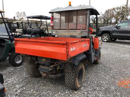 KUBOTA RTV900, 4571 HOURS, S/N 76495, OROPS, DUMP BED, 4WD, HYDRO TRANS, KUBOTA DIESEL ENGINE.