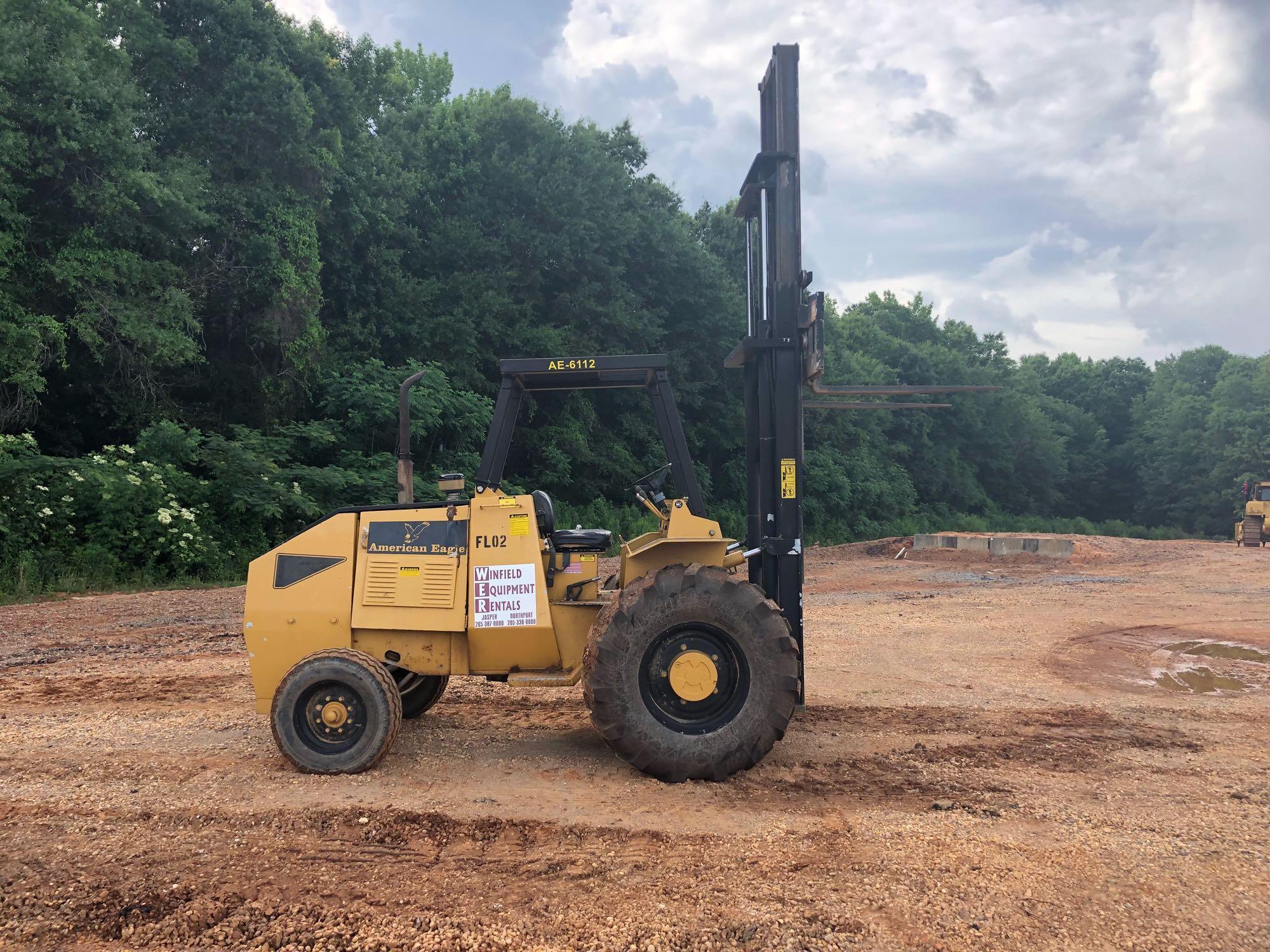 2000 ROUGH TERRAIN FORKLIFT, AE611200, OROPS, PERKINS DIESEL ENGINE, 4600 HOURS, S/N 4943A