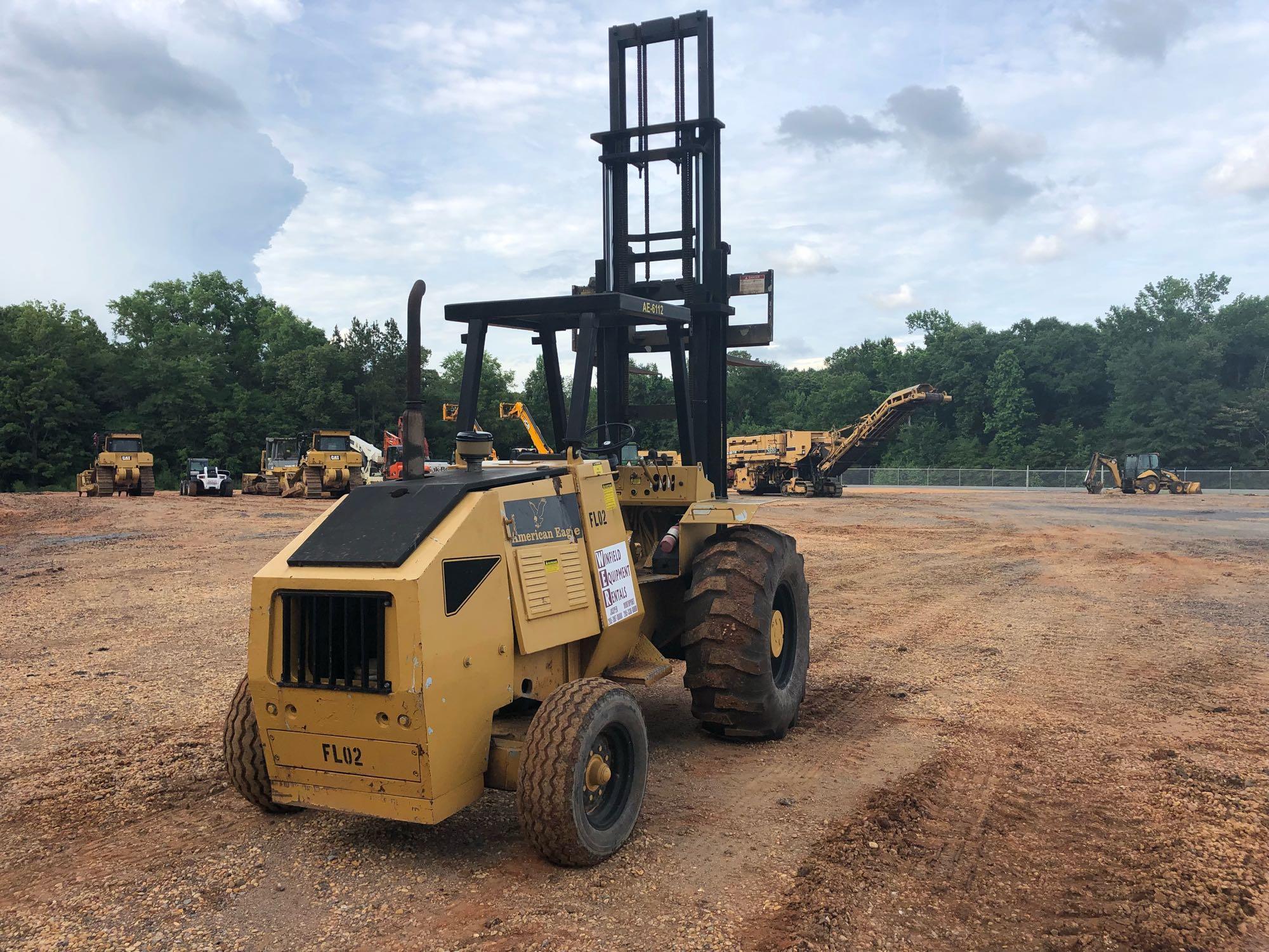 2000 ROUGH TERRAIN FORKLIFT, AE611200, OROPS, PERKINS DIESEL ENGINE, 4600 HOURS, S/N 4943A