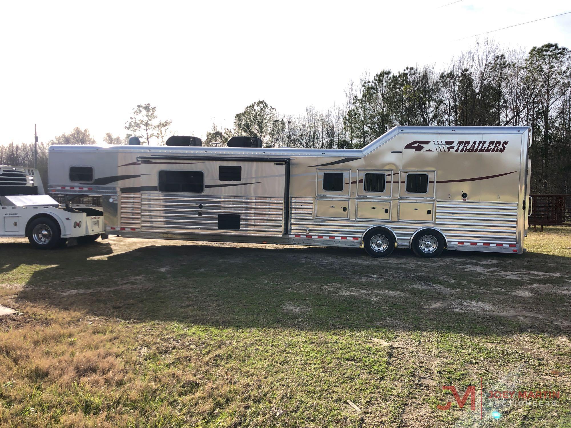 2019 4-STAR 3 HORSE SLANT ALUMINUM SHOW TRAILER