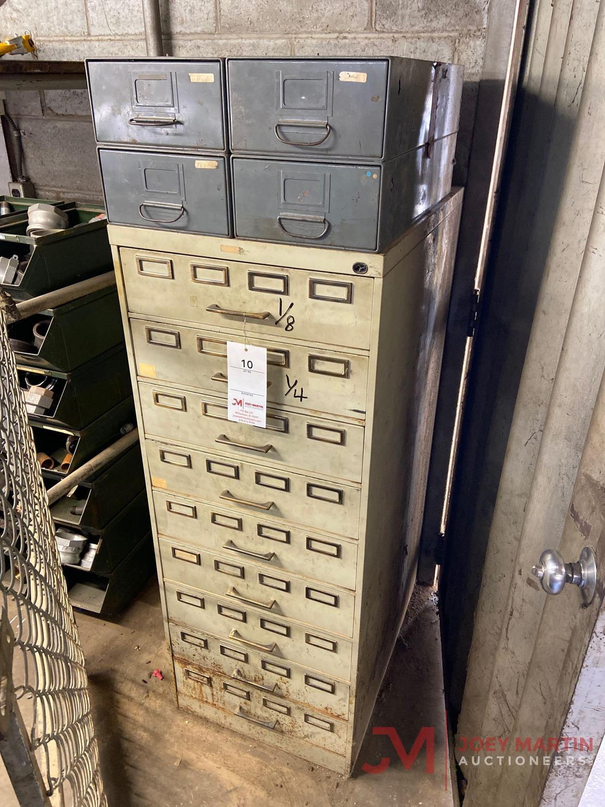 METAL CABINET WITH CONTENTS