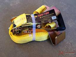 (1) NEW TUFF TOW 2" X 27' FLAT HOOK RATCHET STRAP