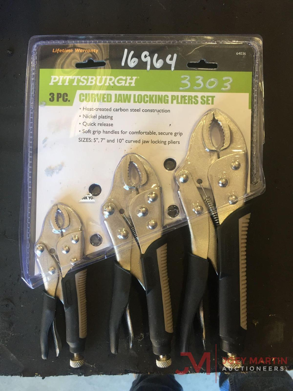 NEW 3 PIECE LOCKING PLIERS SET