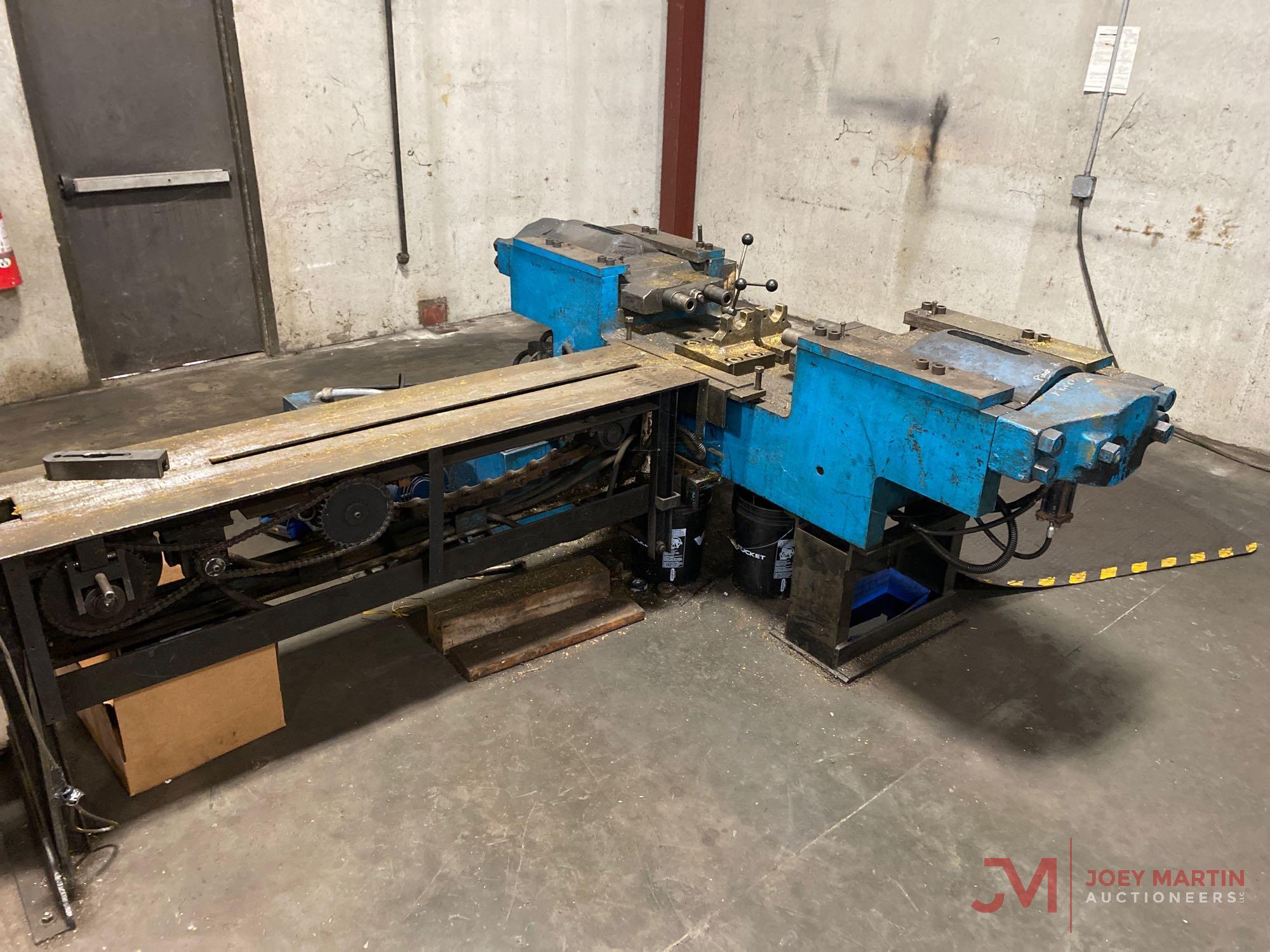 OWATONNA TOOL CO. MODELY-7500 TRACK PRESS MACHINE, SN 1136, 160 TON CAPACITY, 22? CONVEYOR, ALL TOOL