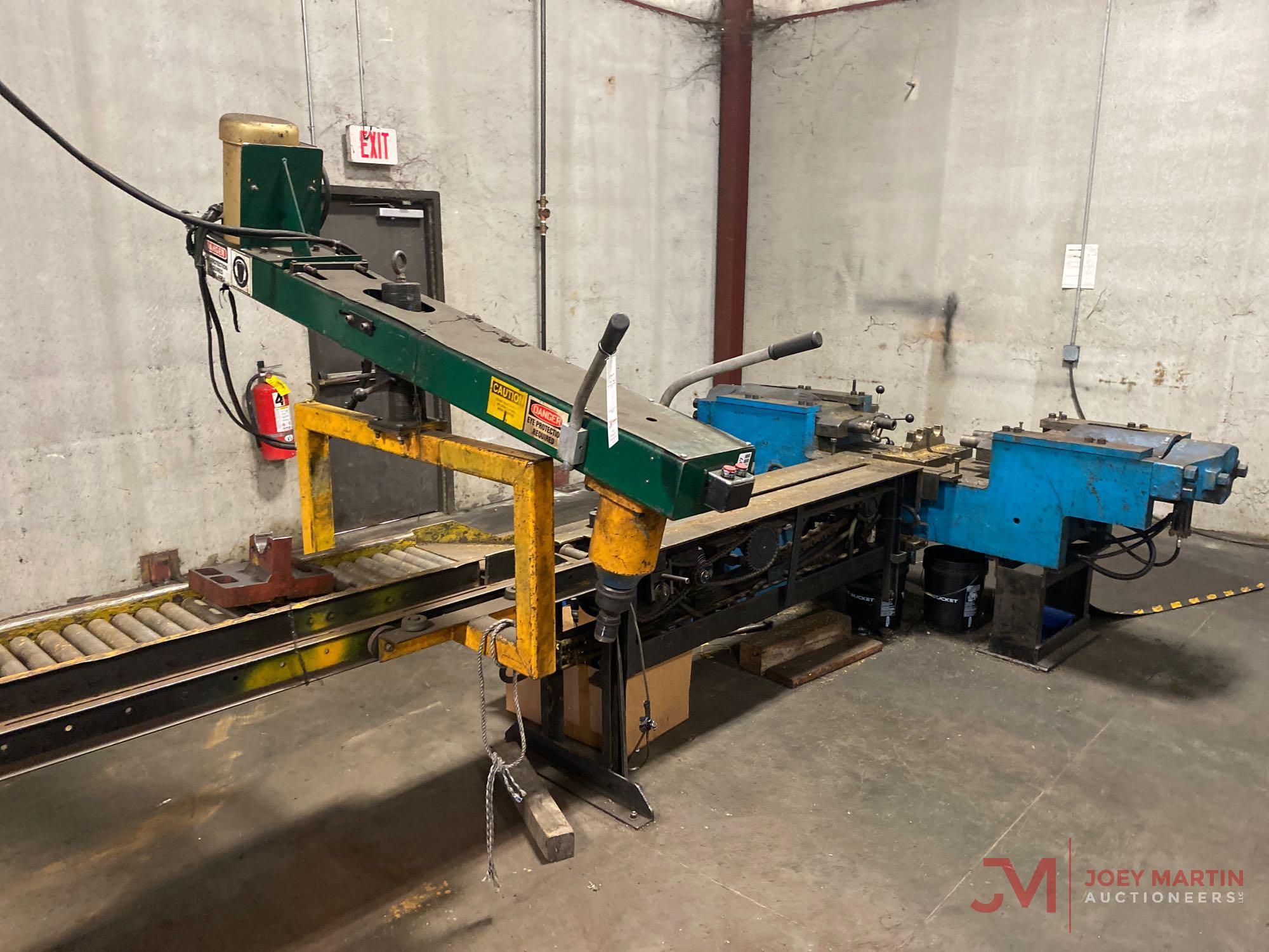 OWATONNA TOOL CO. MODELY-7500 TRACK PRESS MACHINE, SN 1136, 160 TON CAPACITY, 22? CONVEYOR, ALL TOOL