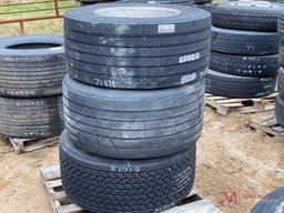 3 445/50 22.5 TIRES WITH ALUMINUM WHEELS