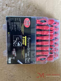 NEW 30 PC TORQ SCREW DRIVER SET WITH RACK