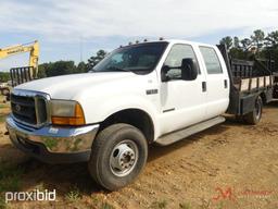 2000 FORD F350 4X4 FLAT BED TRUCK