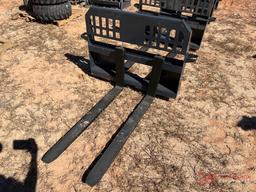 (1) NEW 48" FORKS, SKID STEER QUICK ATTACH