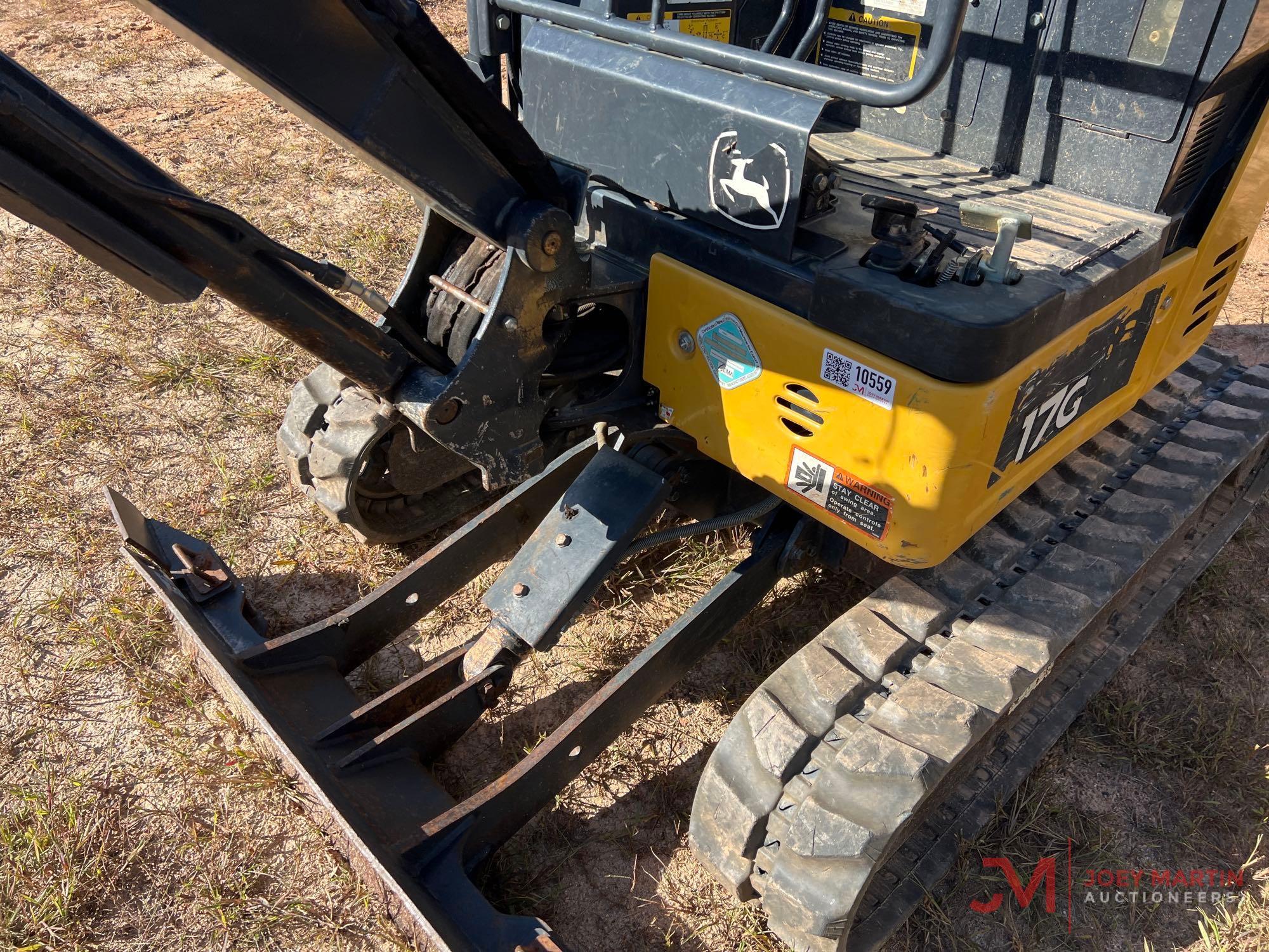 2018 DEERE 17G MINI EXCAVATOR