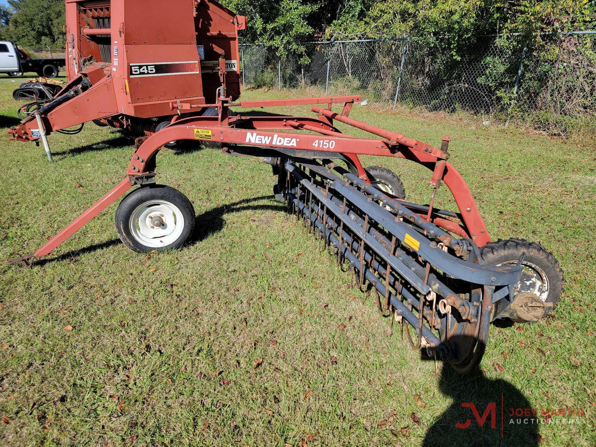 NEW IDEA 4150 SIDE DELIVERY HAY RAKE WITH DOLLY