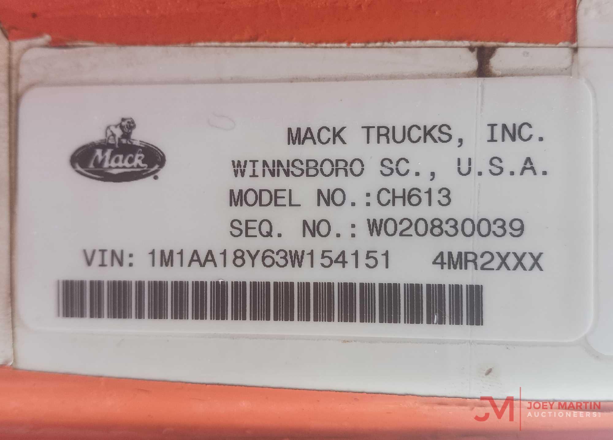 2003 MACK CH613 DAY CAB TRUCK TRACTOR