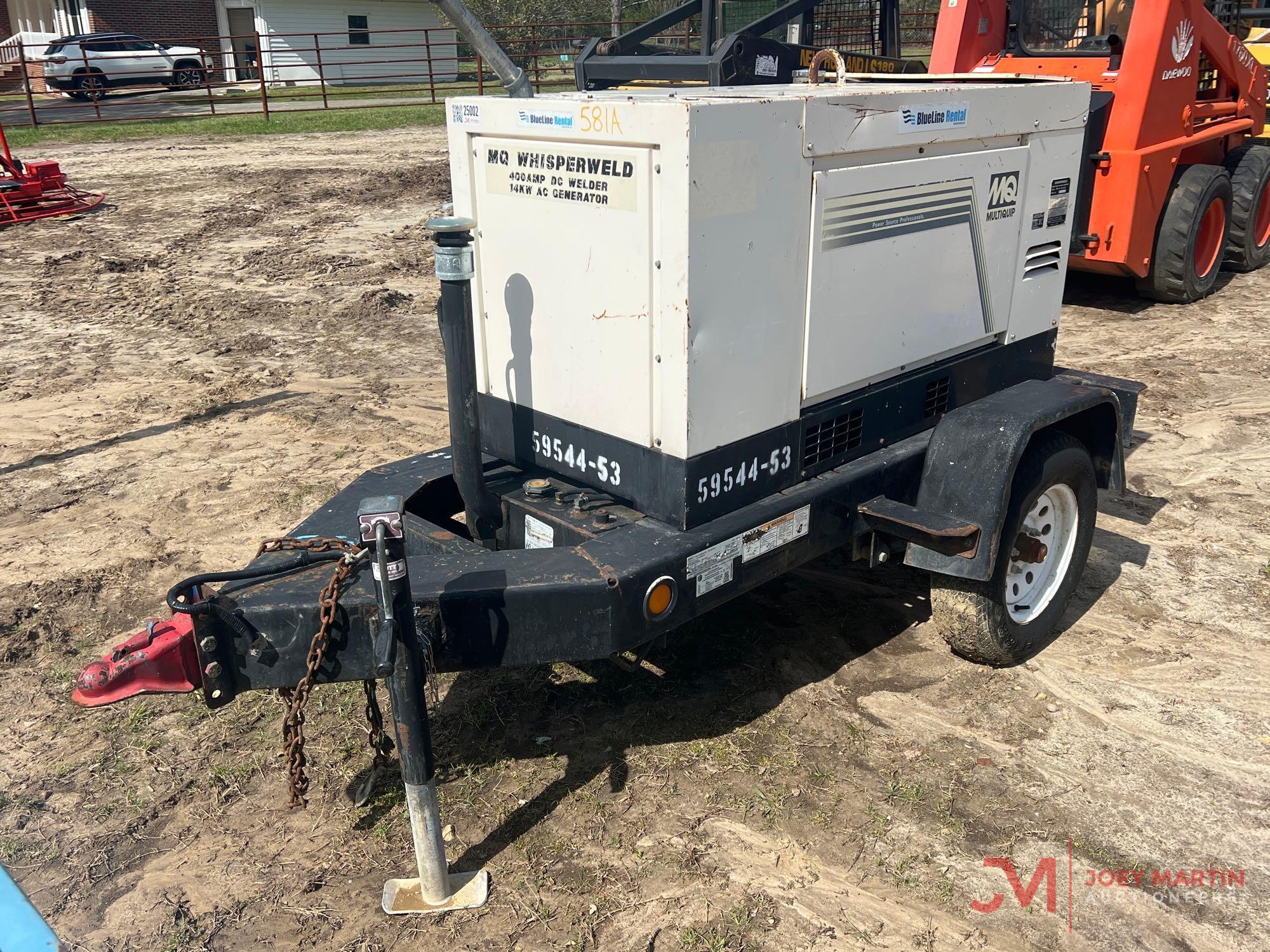 2012 MULTIQUIP WHISPERWELD DLW-400 ESA TOWABLE WELDER/GENERATOR