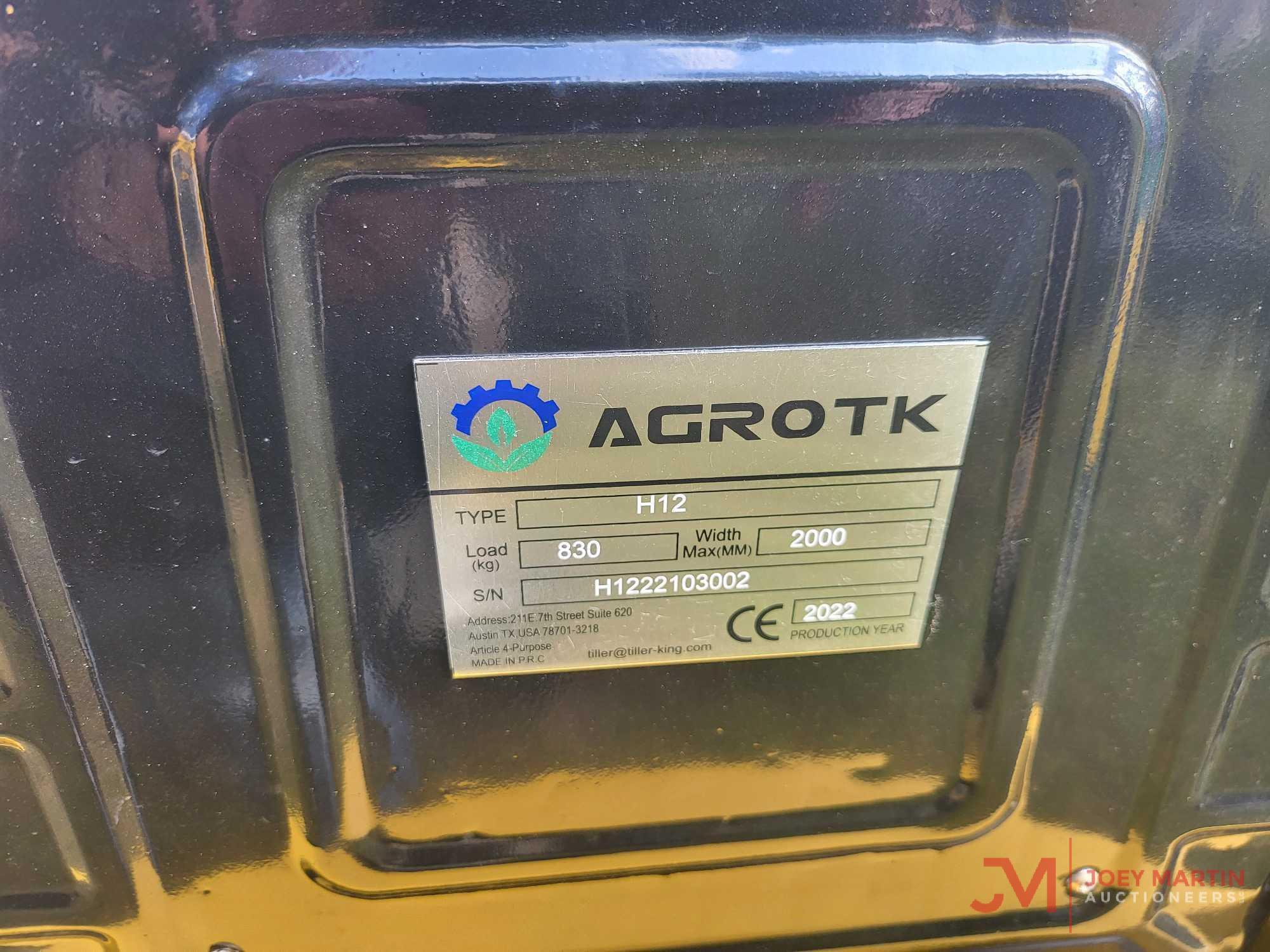 2020 AGROTK H12 MINI EXCAVATOR