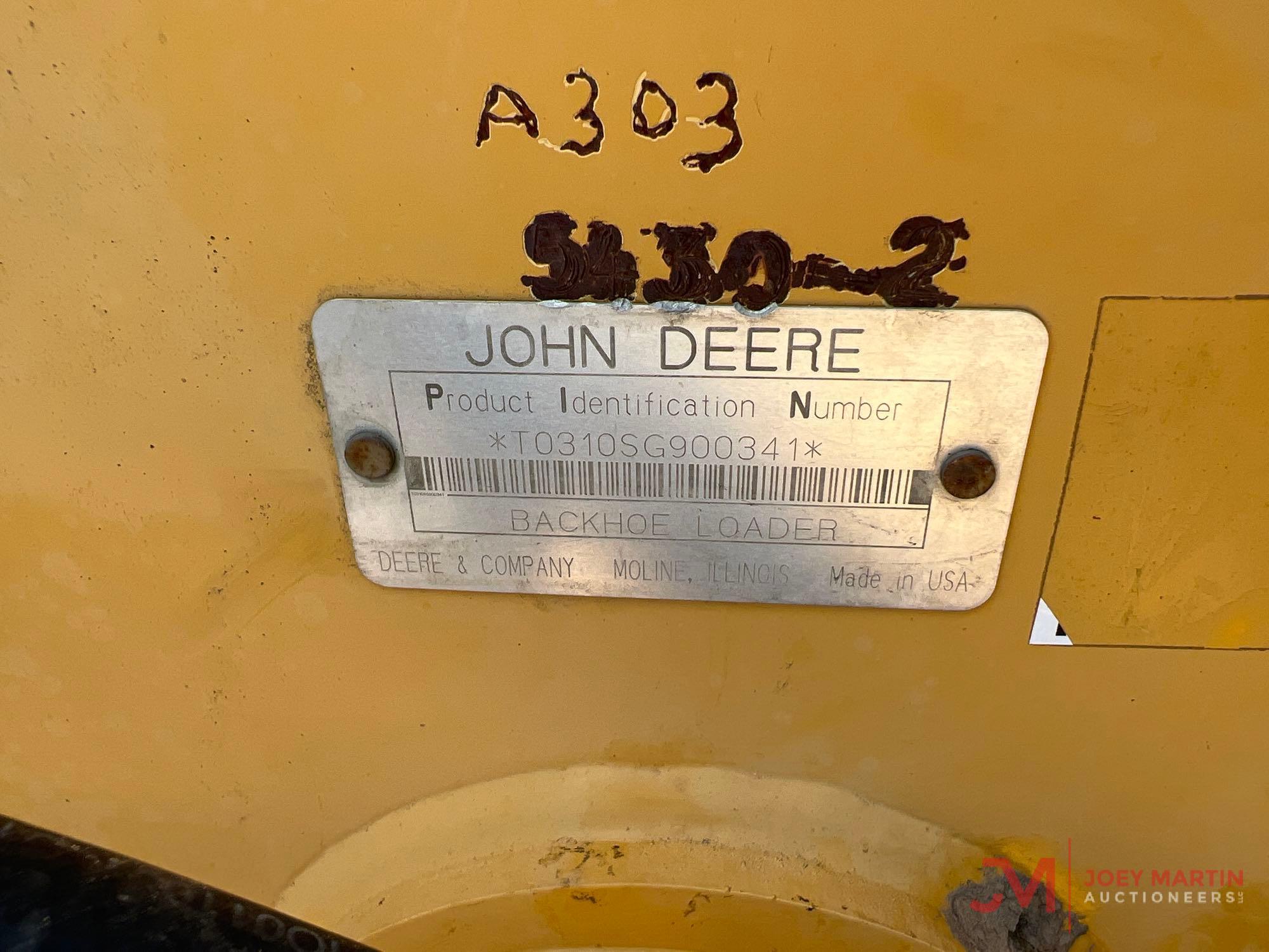 2001 JOHN DEERE 310SG LOADER BACKHOE