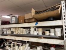 2 SHELVES OF VARIOUS PVC FITTINGS AND PARTS
